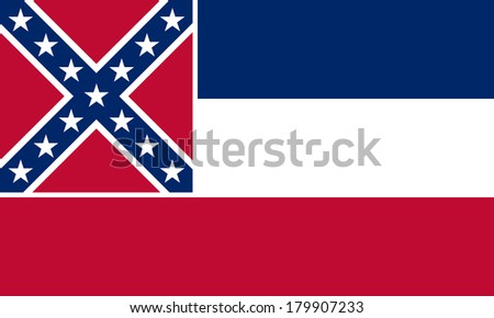 High detailed vector flag of Mississippi