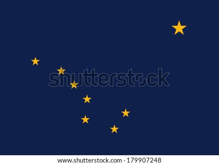 High detailed vector flag of Alaska