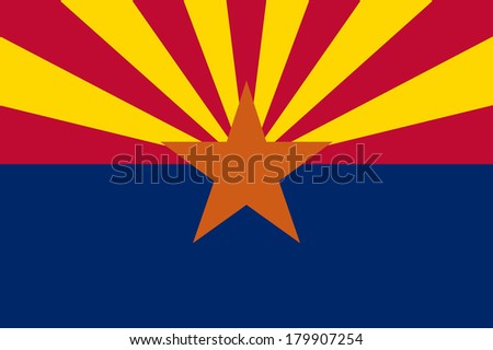 High detailed vector flag of Arizona