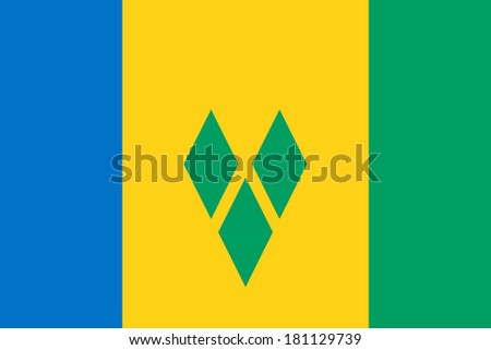 High detailed vector flag of Saint Vincent and the Grenadines