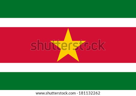 High detailed vector flag of Suriname
