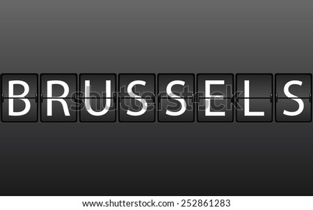 City name with timetable style - Brussels