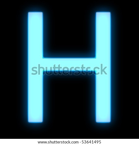 Glowing Neon Font - Big Letter H Stock Photo 53641495 : Shutterstock