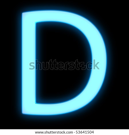 Glowing Neon Font - Big Letter D Stock Photo 53641504 : Shutterstock
