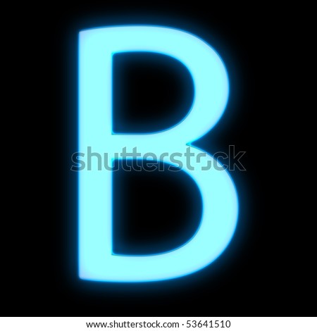 Glowing Neon Font - Big Letter B Stock Photo 53641510 : Shutterstock