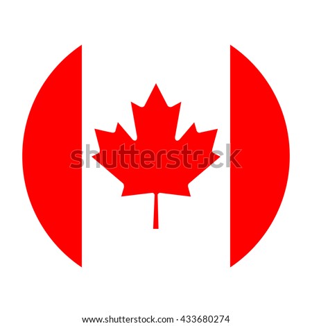 Simple vector button flag - Canada
