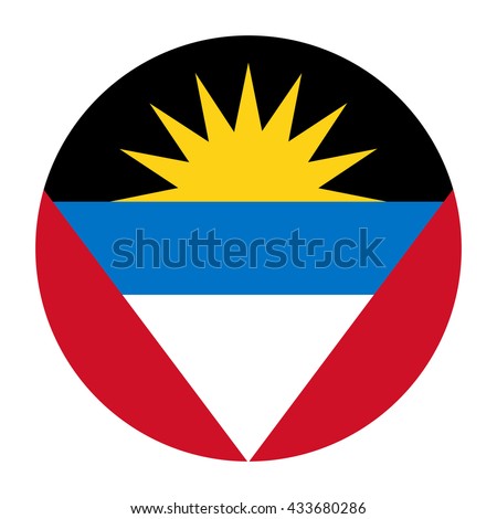 Simple vector button flag - Antigua and Barbuda