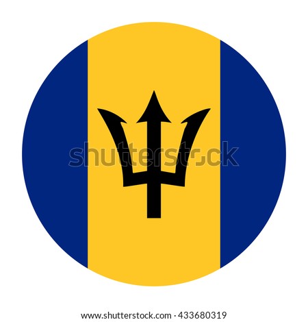 Simple vector button flag - Barbados