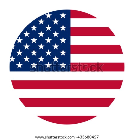 Simple vector button flag - Usa