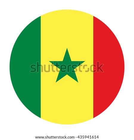 Simple vector button flag - Senegal