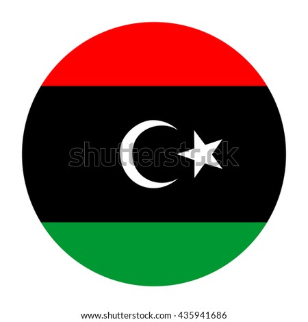 Simple vector button flag - Libya