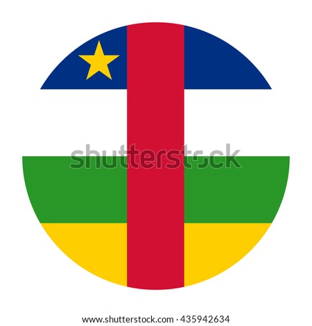 Simple vector button flag - Central African Republic