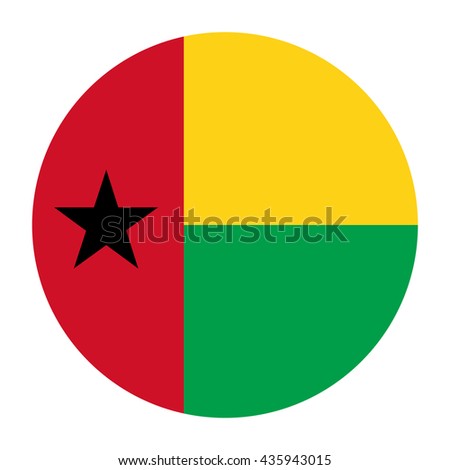 Simple vector button flag - Guinea-Bissau