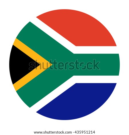 Simple vector button flag - South Africa