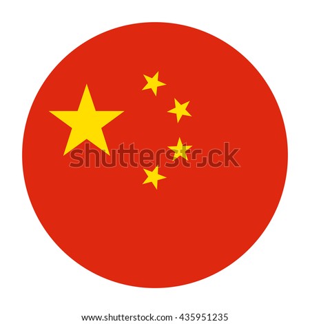 Simple vector button flag - China