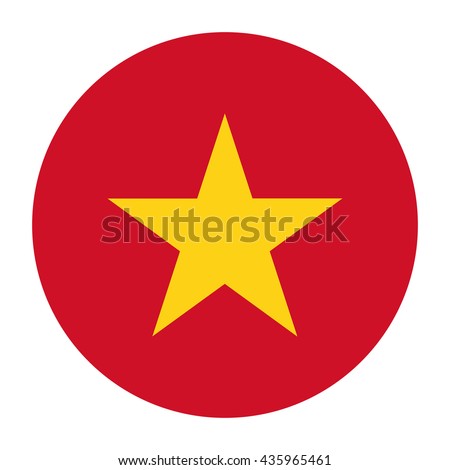 Simple vector button flag - Vietnam