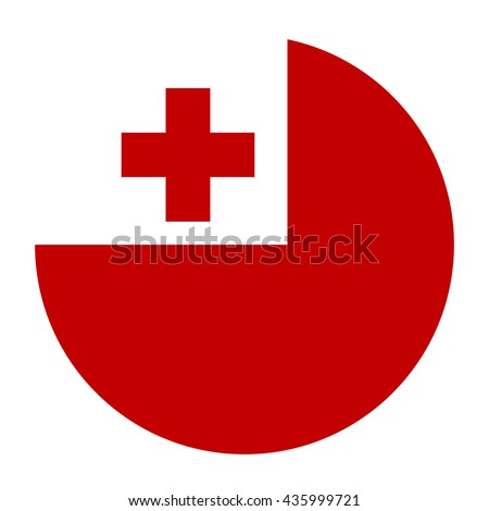 Simple vector button flag - Tonga