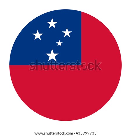 Simple vector button flag - Samoa