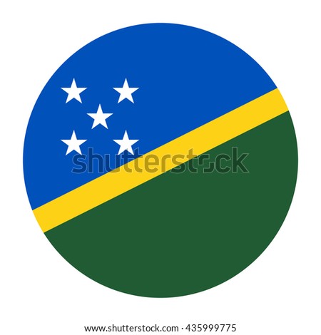 Simple vector button flag - Solomon Islands