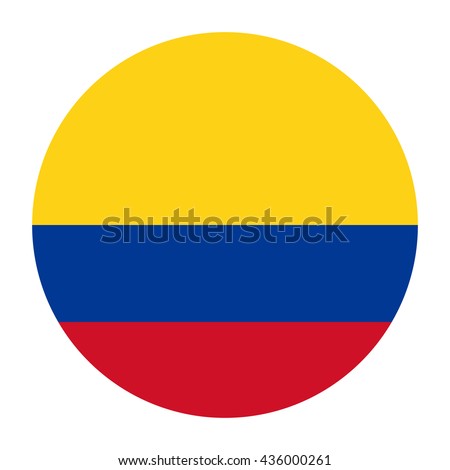Simple vector button flag - Colombia