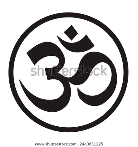 Symbol of hinduism. Om sign and symbol. Sign isolated on white background. Vector