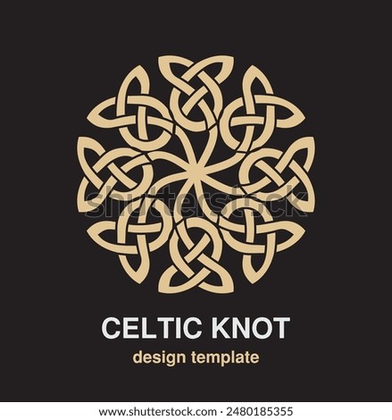 Celtic knot. Ethnic ornament. Ancient geometrical symbols celtic knots christian tattoo. Element of celtic ornament.  Geometric design. Vector illustration