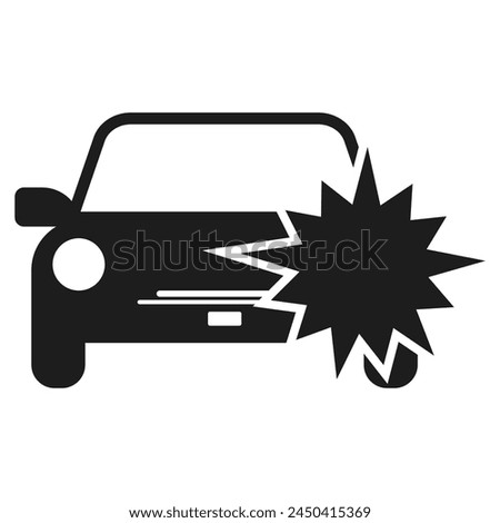 Set of Auto crash signs. Broken cars signs collection. Vector illustration.