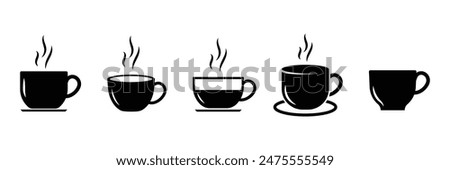 Similar – Image, Stock Photo Cups of tasty hot coffee drink on wooden table