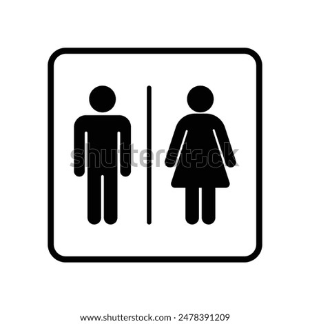 Set of restroom, toilet icon collection. Male and female restroom. Vector Illustration.
