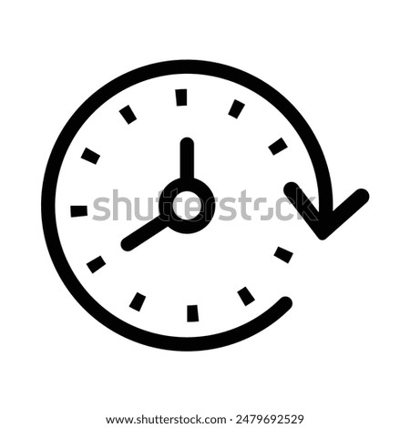 Set of Clock with arrow circle icon. Time icon collection. Vector illustration.