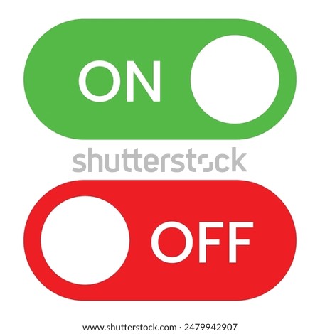 Set of power On and Off switch icon collection. Toggle switch symbol. Vector Illustration.