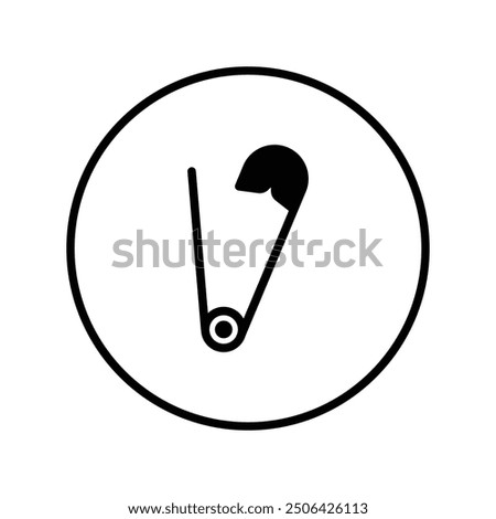 Set of Safety pin icon collection with circle. Vector Illustration.