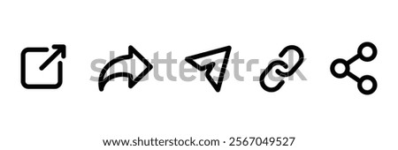 Set of Share icon collection with different stye. Arrow symbol. button connection. Send message symbol. Vector Illustration.