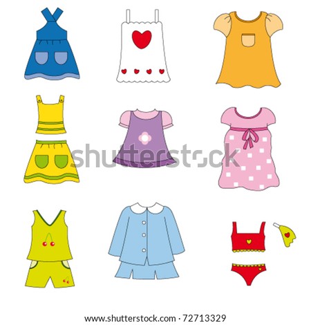 Girl Clothes For Spring And Summer Stock Vector Illustration 72713329 ...