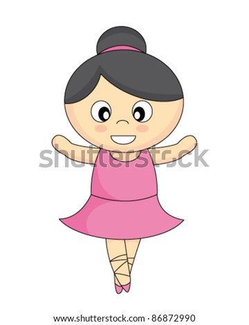 Ballerina. Cartoon Children With A White Background Isolated Stock ...