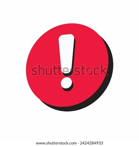 red exclamation mark icon vector