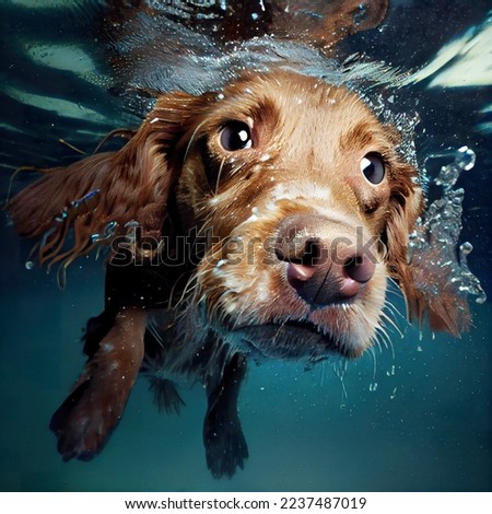 Similar – Image, Stock Photo underwater view of dog in the pool, fun and lifestyle at summer