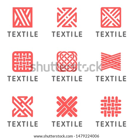 Set of vector logo design for shop knitting, textile