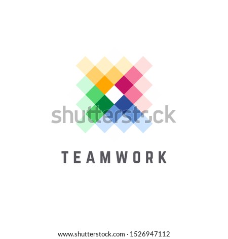 Vector logo design template for business. Team Work abstract icon. 
