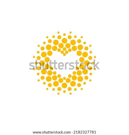Heart sun logo icon element. Vector abstract design template.