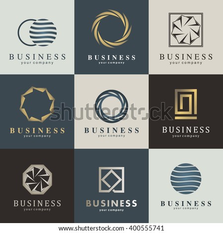 Business vector logo set. Graphic design editable for your design. 