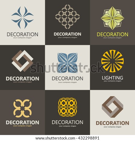 A collection of logos for interior, furniture shops, decor items and home decoration. Set 2