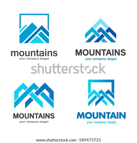 Vector mountains logo design