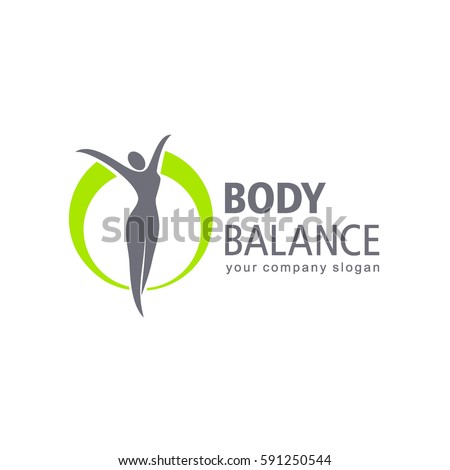 Fitness and wellness vector logo design. Body balance