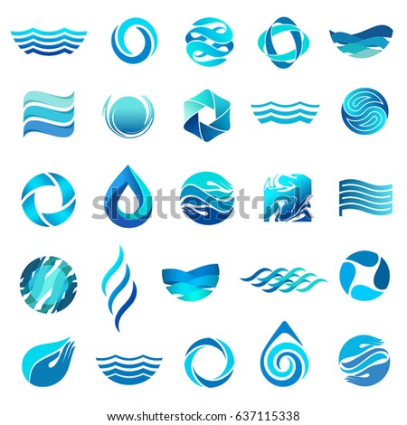 Water icon set. Vector logo design