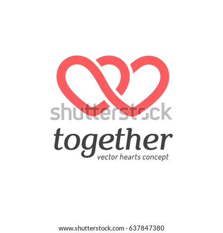 Vector logo design concept. Hearts icon