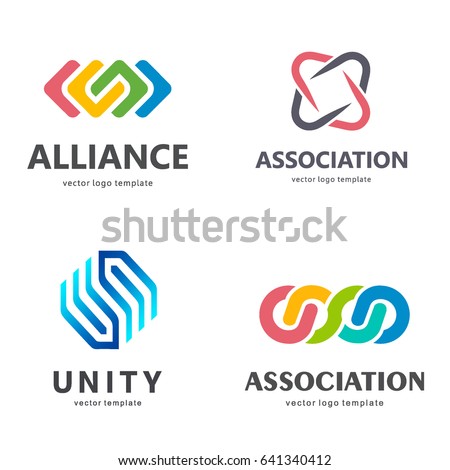 Collection of vector logos for your business. Association, Alliance, Unity, Team Work