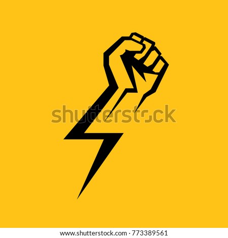 Fist male hand, proletarian protest symbol. Power sign