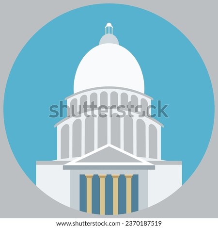 Buildings icon vector set. Bank, school, courthouse, university, library. Architecture concept. Can be used for topics like office, city, real estate