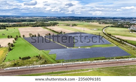 Similar – Image, Stock Photo PV open space plant , photovoltaic open space plant in front of cloudless sky, PV modules